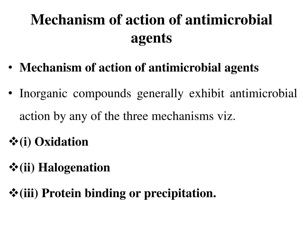 mechanism of action of antimicrobial agents