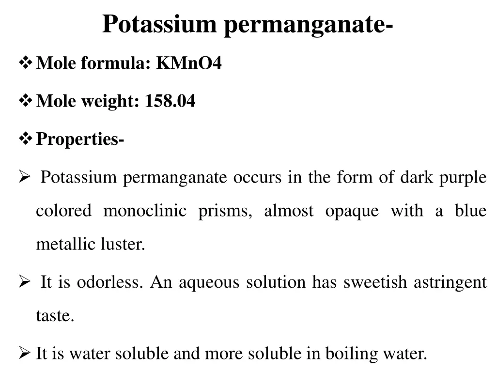 potassium permanganate