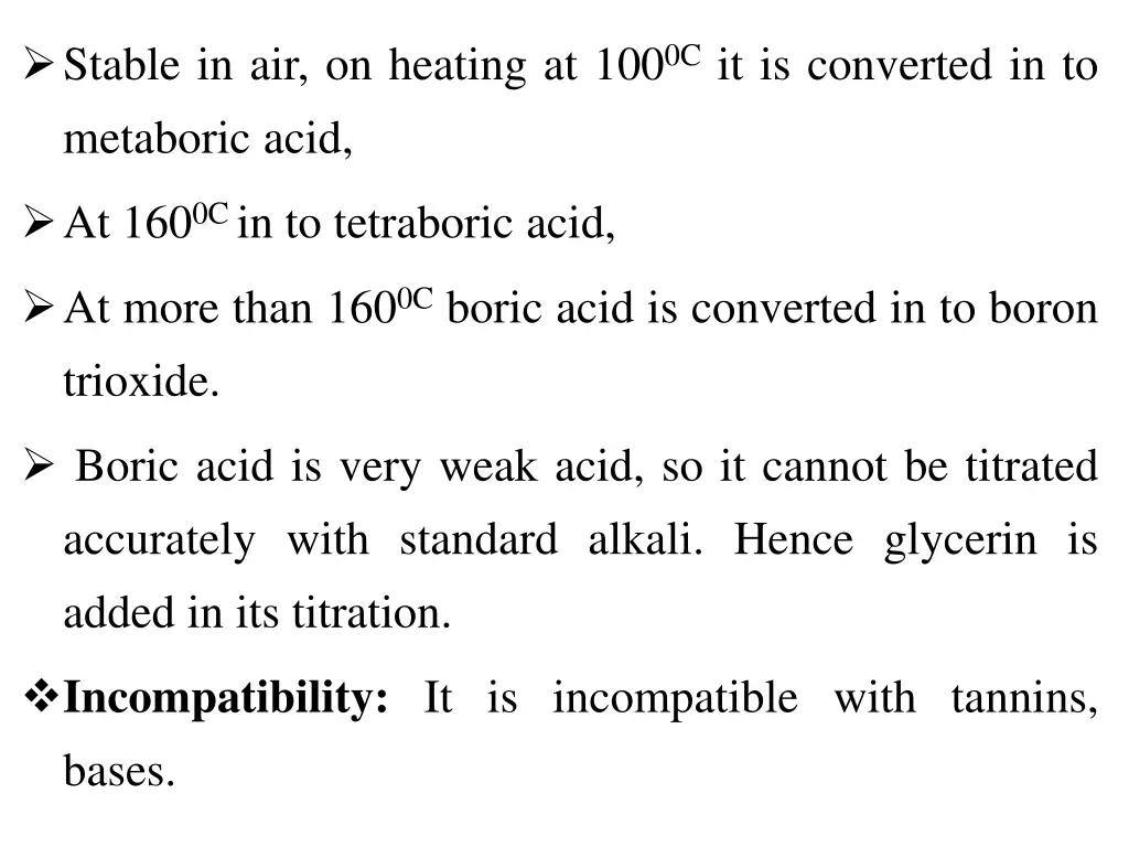 stable in air on heating