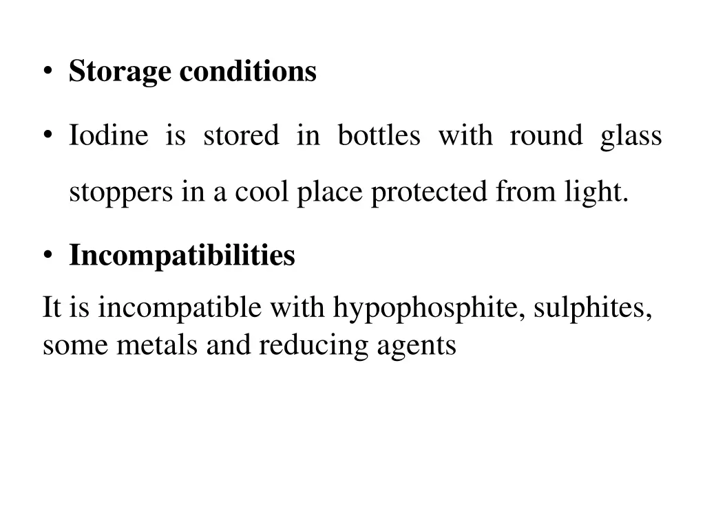 storage conditions