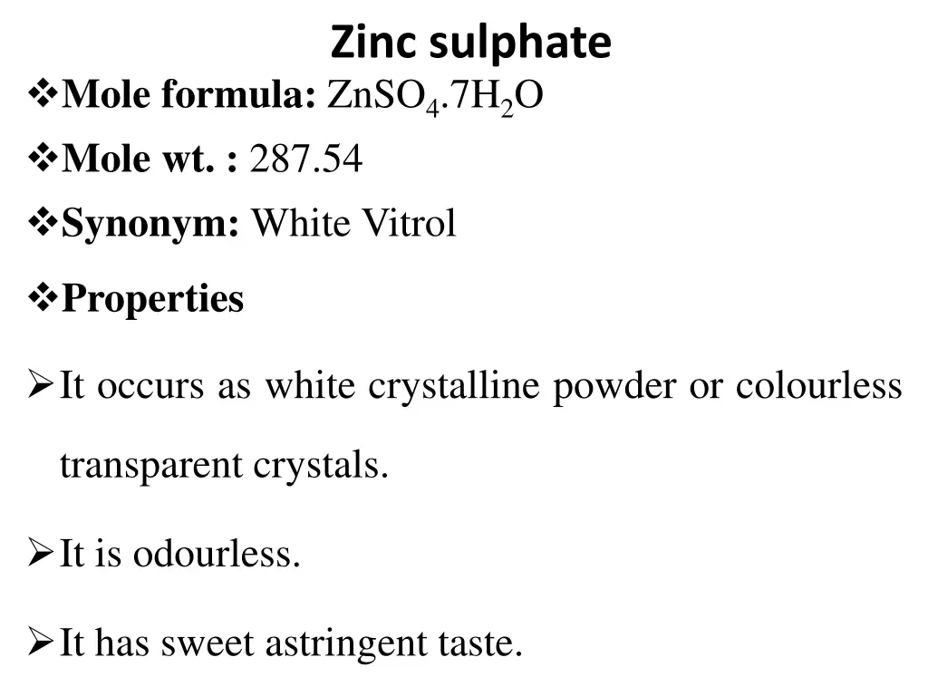 zinc sulphate