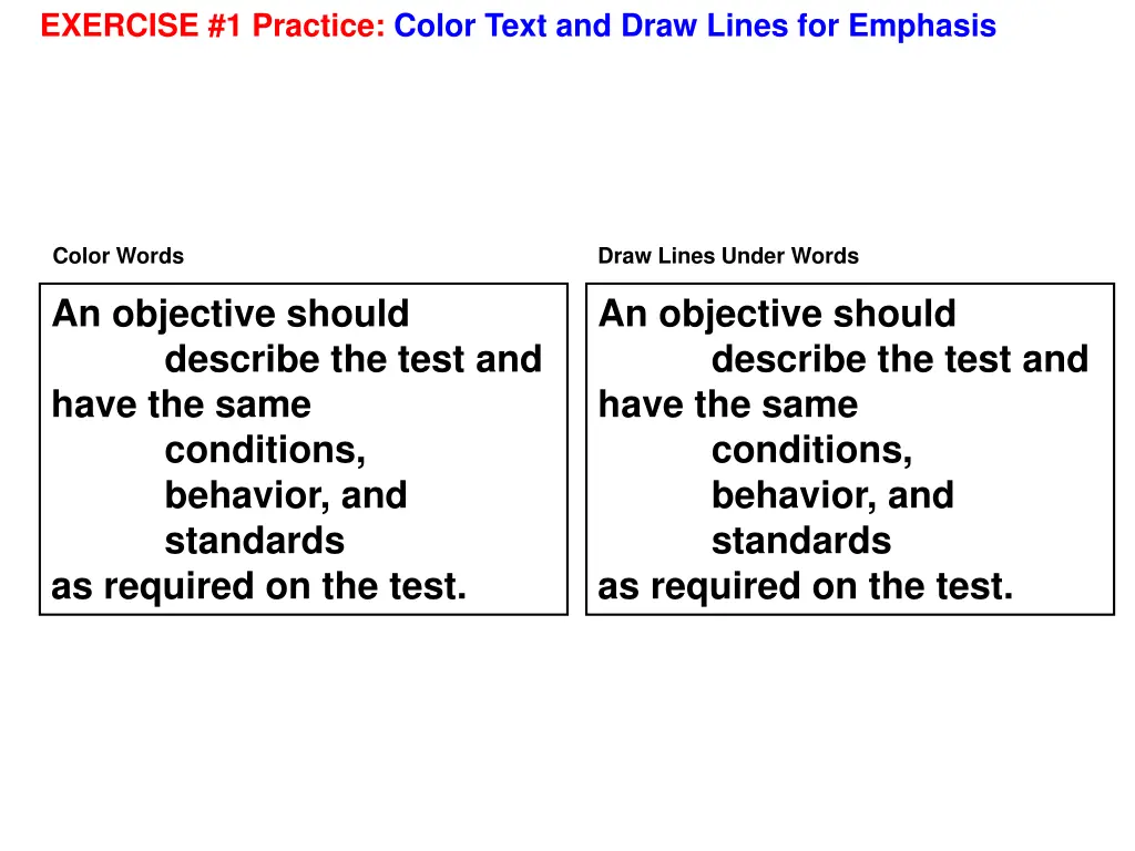 exercise 1 practice color text and draw lines