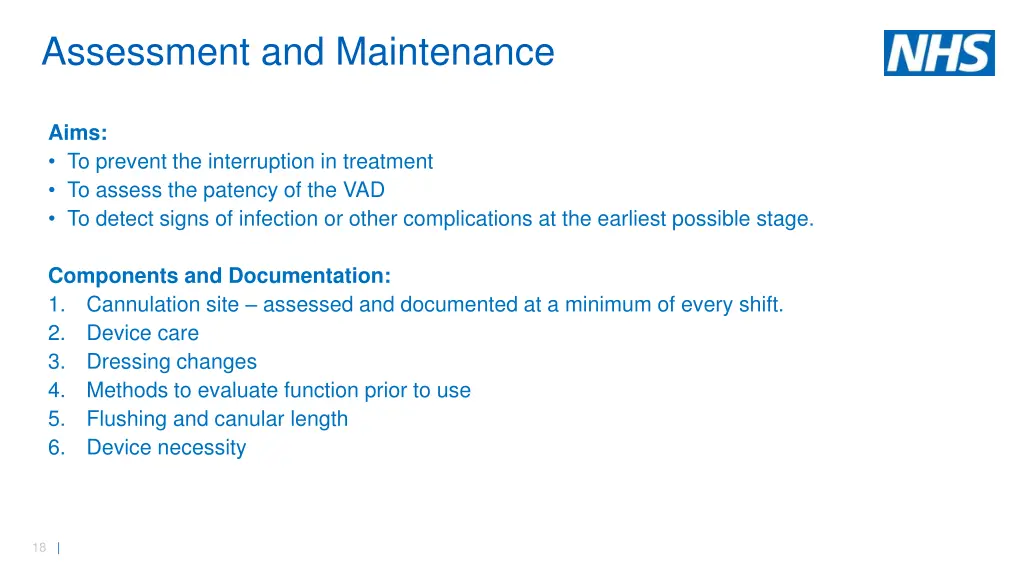 assessment and maintenance