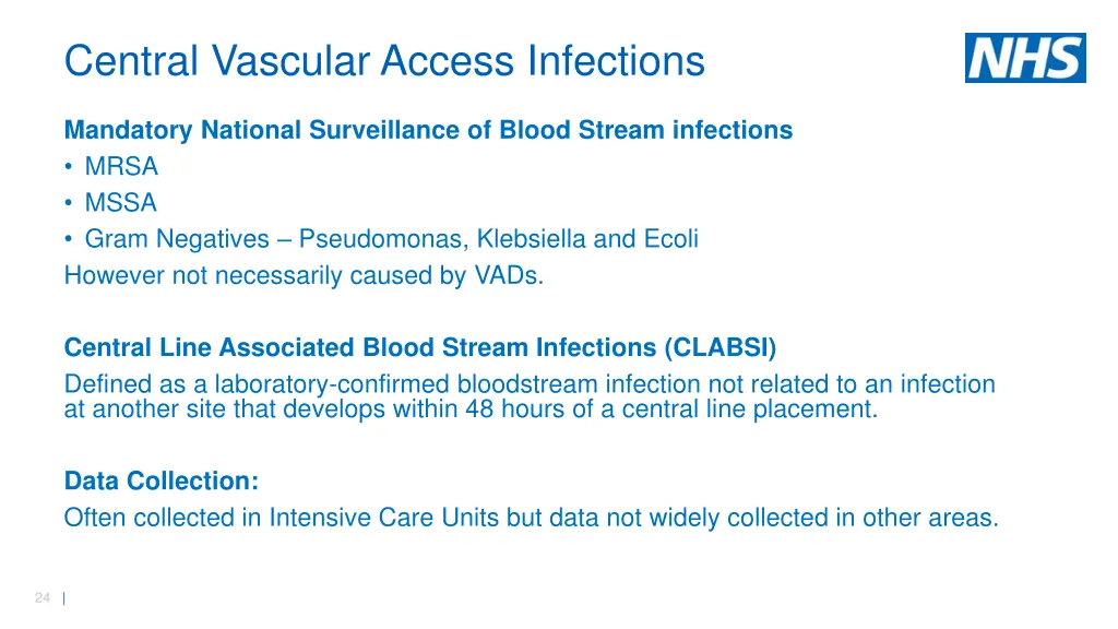 central vascular access infections