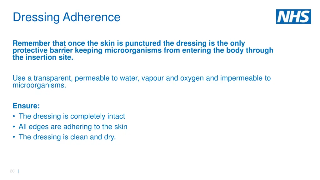 dressing adherence