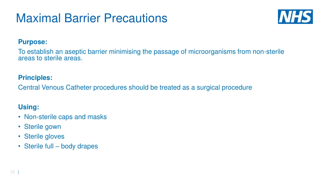 maximal barrier precautions