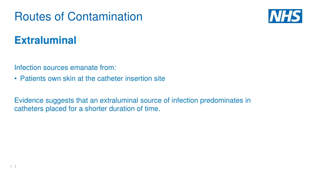 routes of contamination