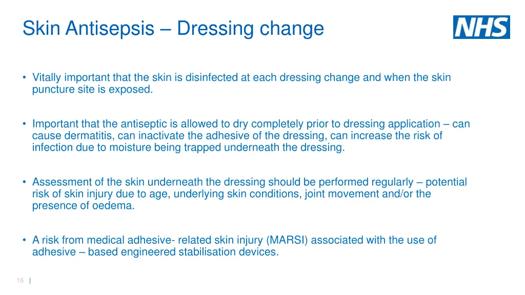 skin antisepsis dressing change