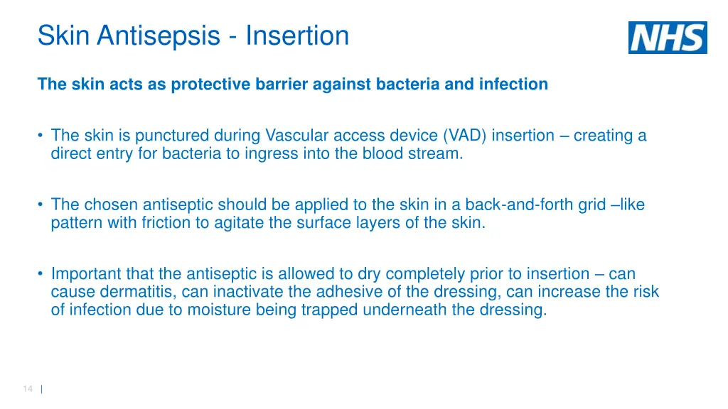 skin antisepsis insertion