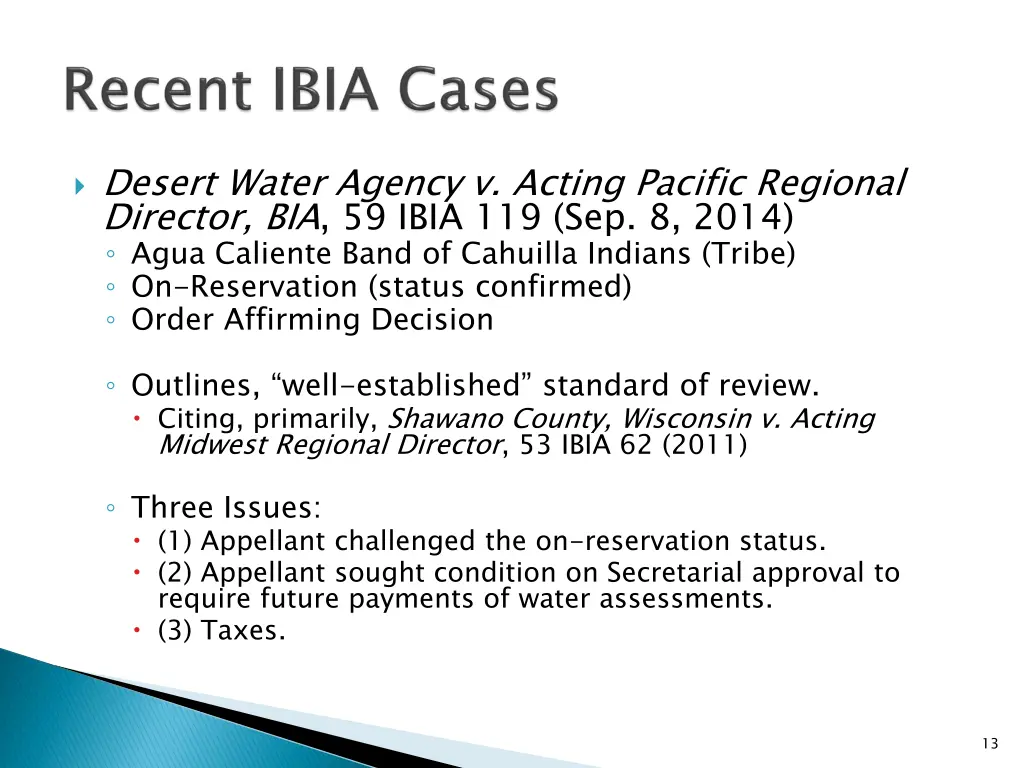 desert water agency v acting pacific regional