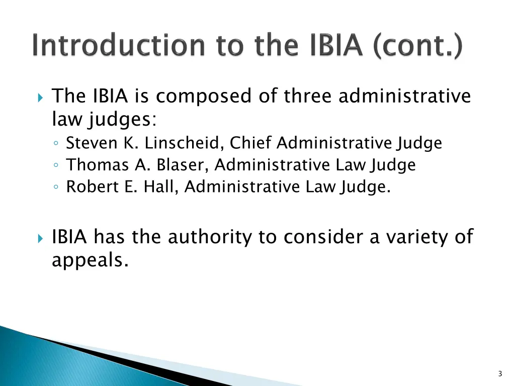 the ibia is composed of three administrative