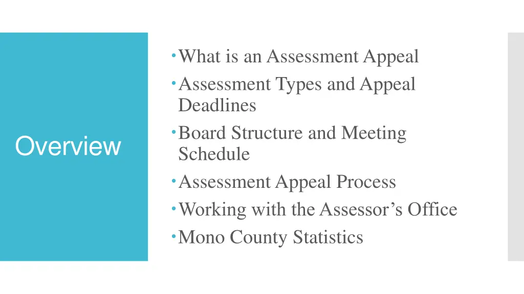 what is an assessment appeal assessment types