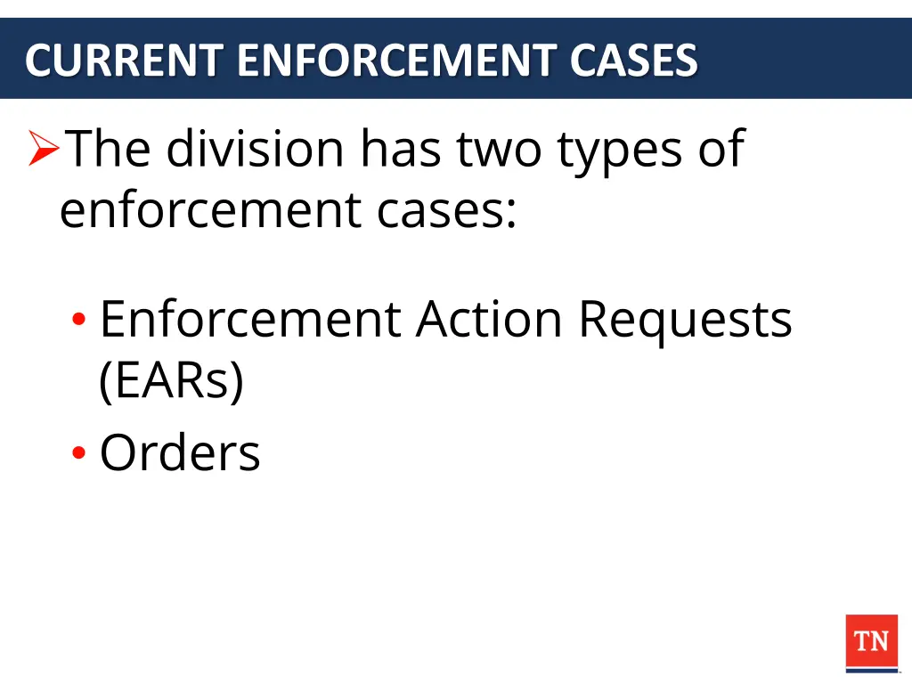 current enforcement cases the division