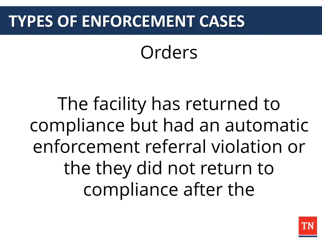 types of enforcement cases 1