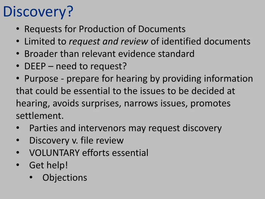 discovery requests for production of documents