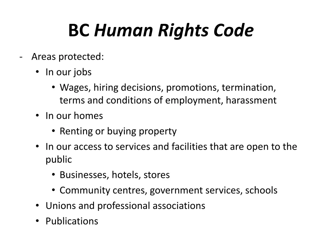 bc human rights code