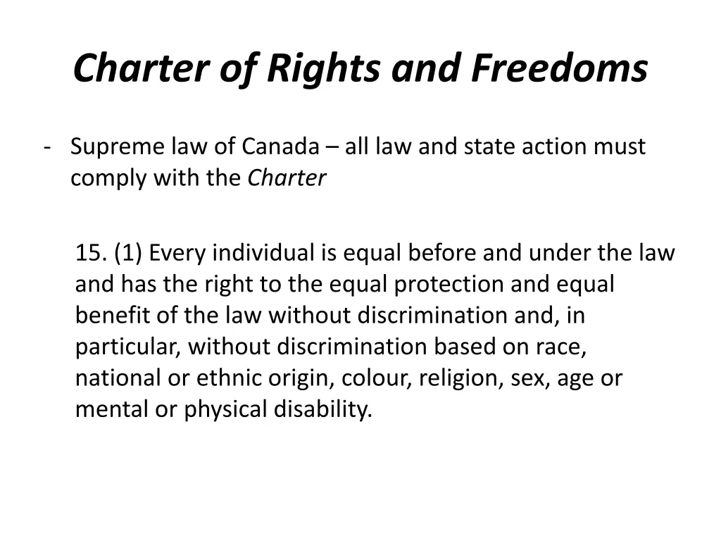 charter of rights and freedoms