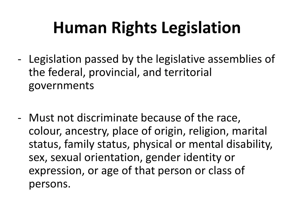 human rights legislation