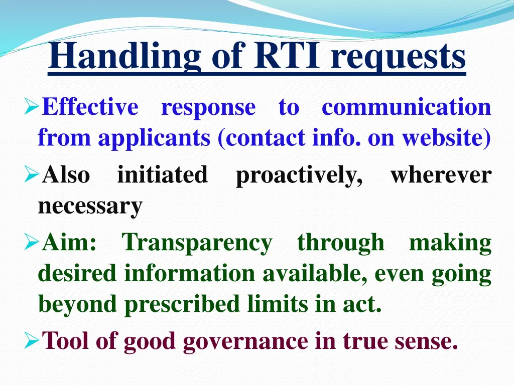 handling of rti requests