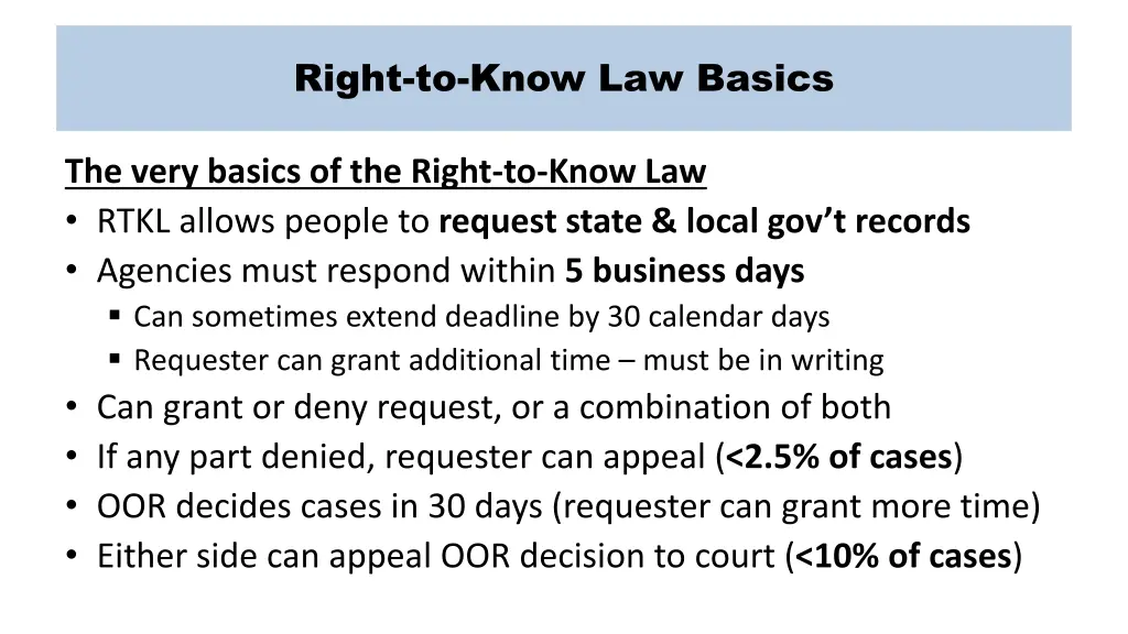 right to know law basics