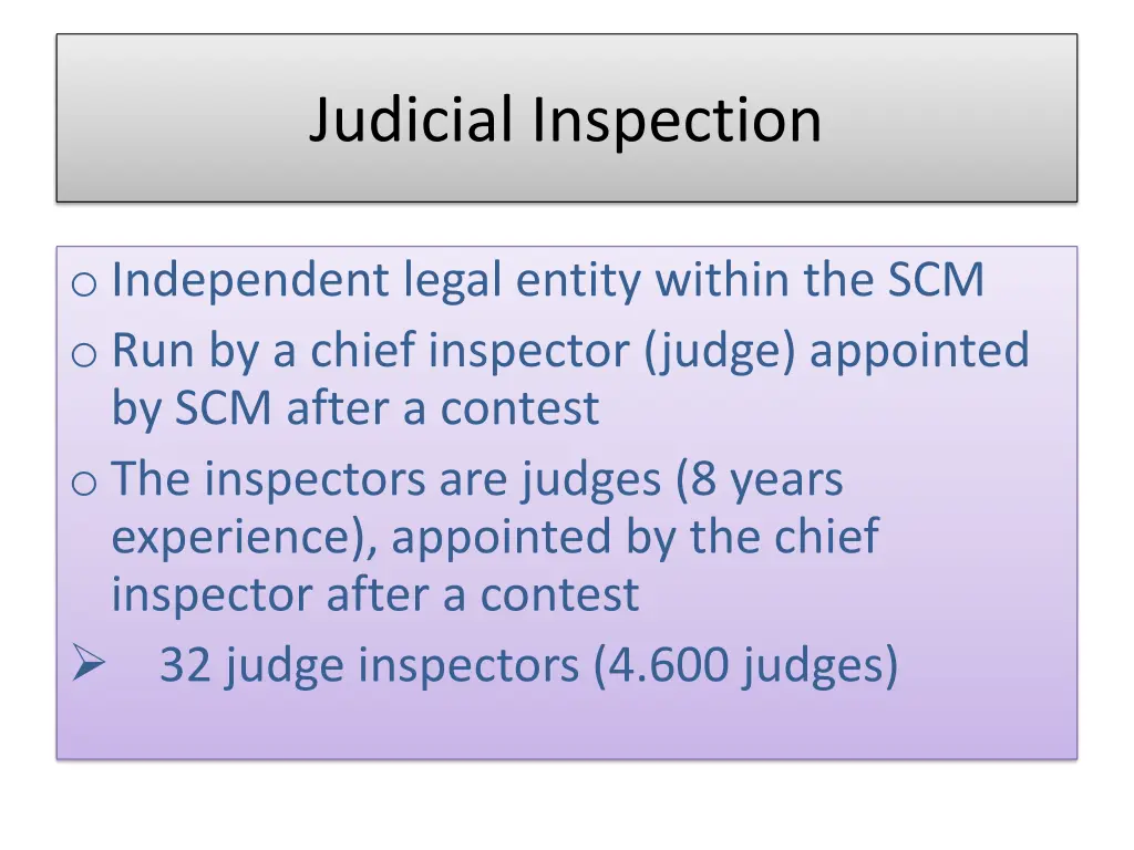 judicial inspection