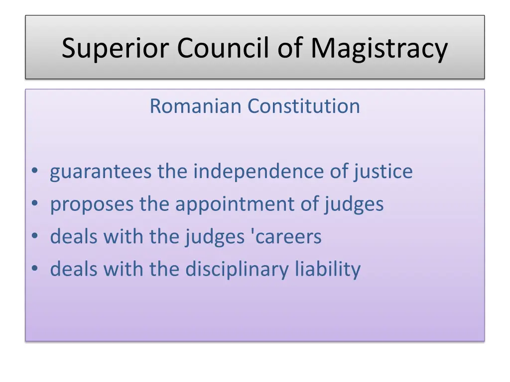 superior council of magistracy