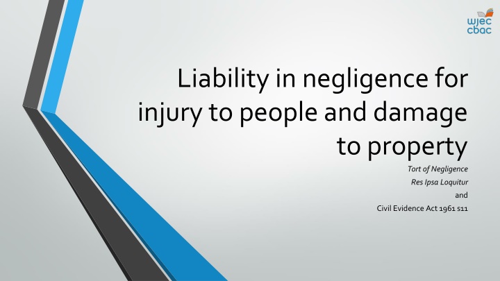 liability in negligence for injury to people