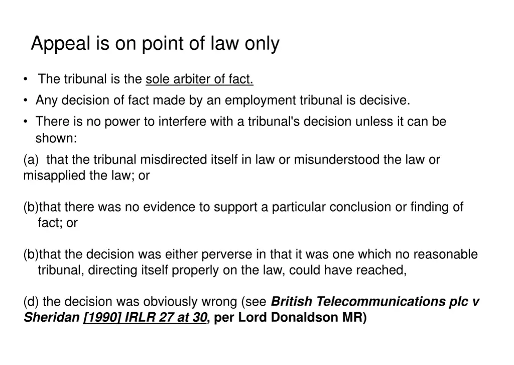 appeal is on point of law only