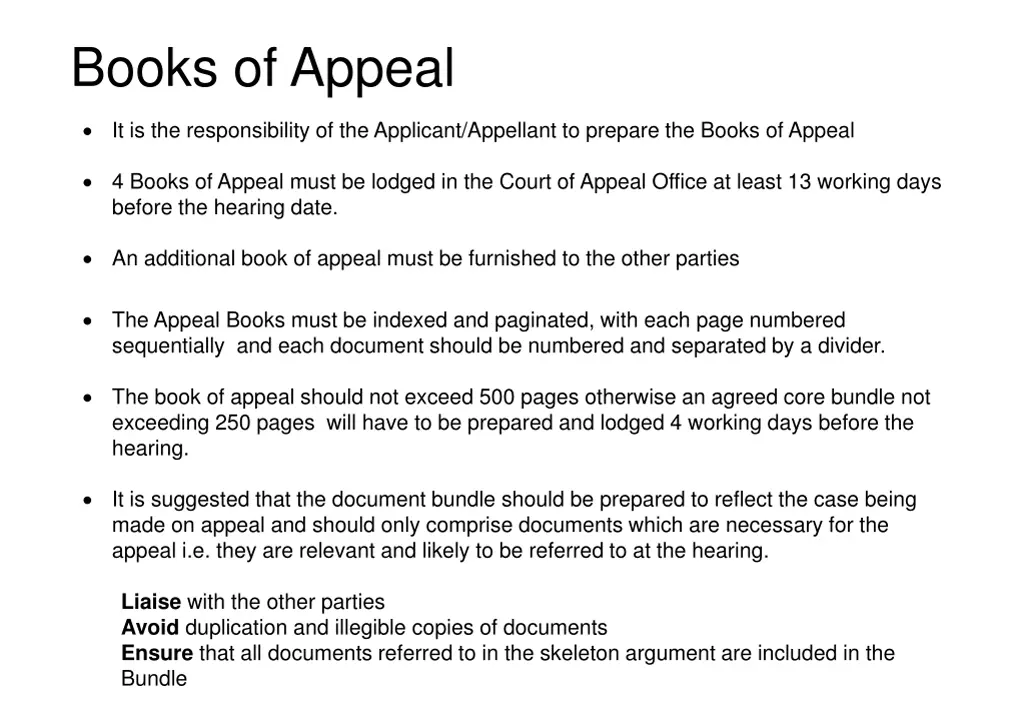 books of appeal