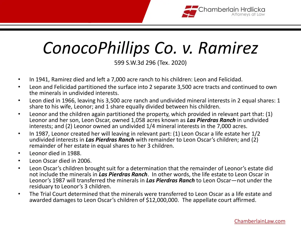 conocophillips co v ramirez