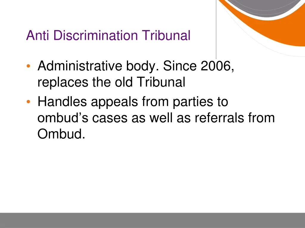 anti discrimination tribunal