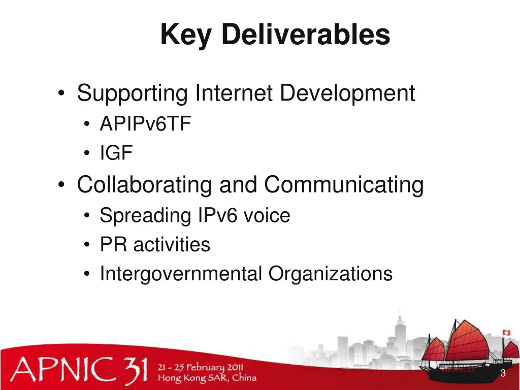 key deliverables 1