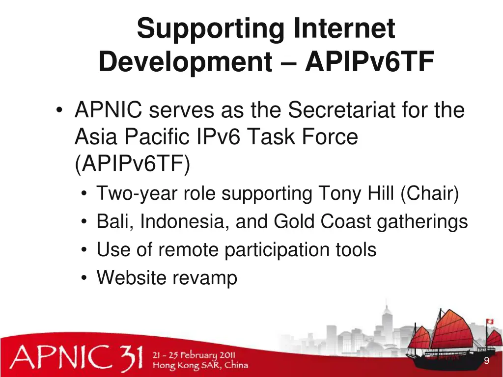 supporting internet development apipv6tf