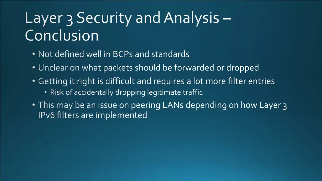 layer 3 security and analysis conclusion