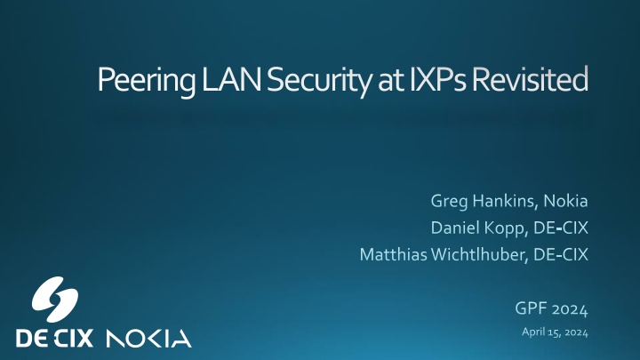 peering lan security at ixps revisited