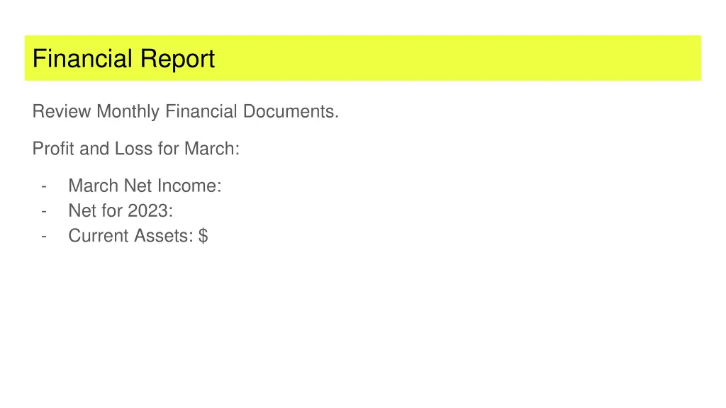 financial report