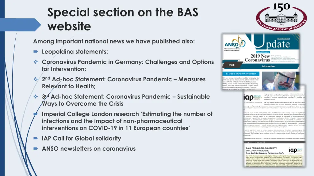 special section on the bas website