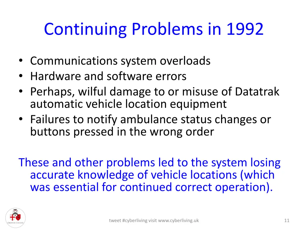 continuing problems in 1992