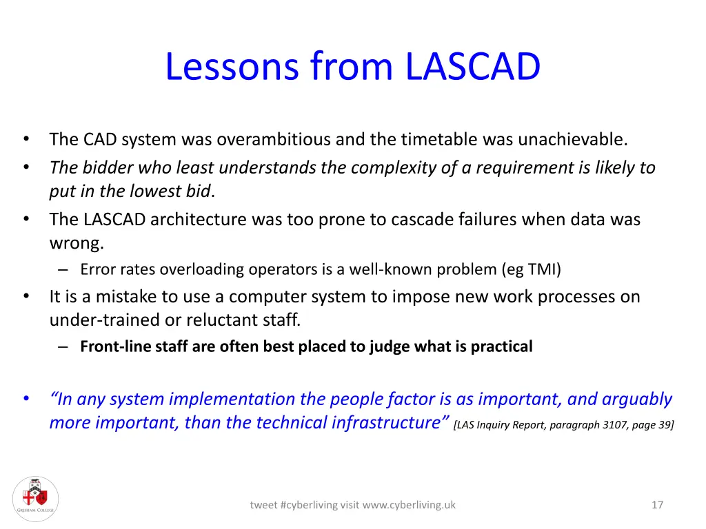 lessons from lascad