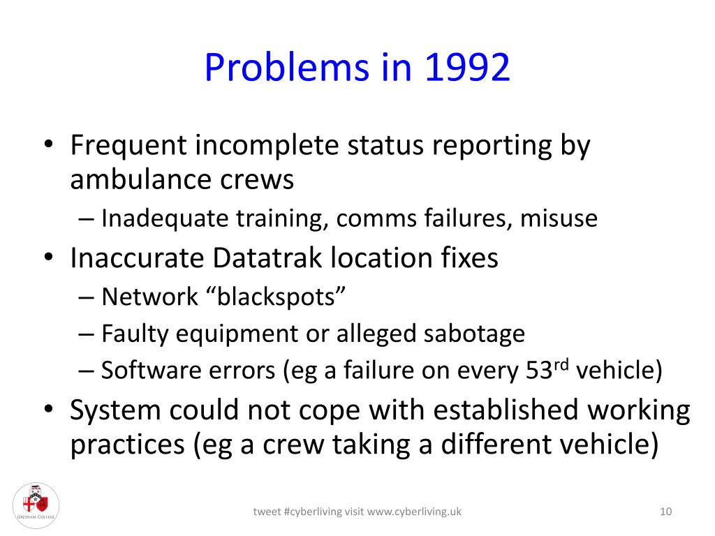 problems in 1992