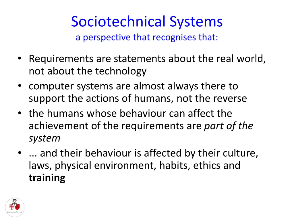 sociotechnical systems a perspective that