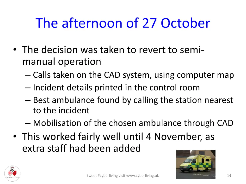 the afternoon of 27 october