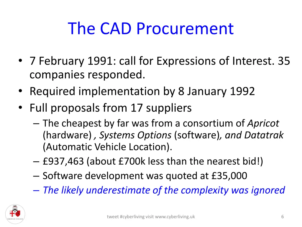 the cad procurement