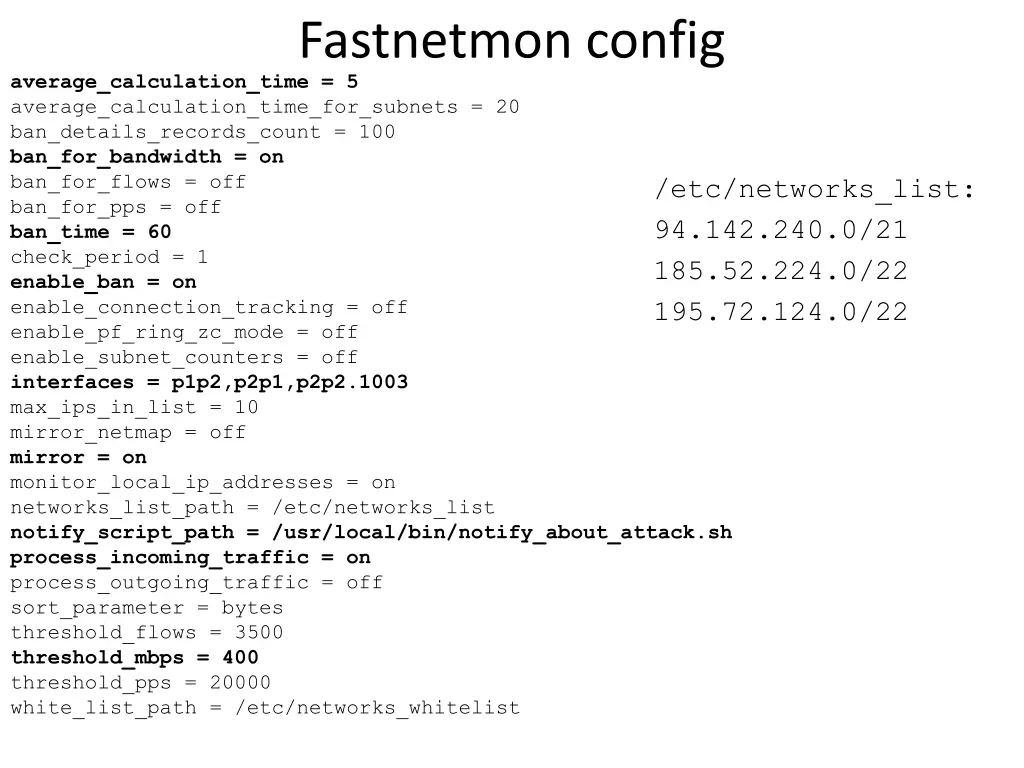 fastnetmon config