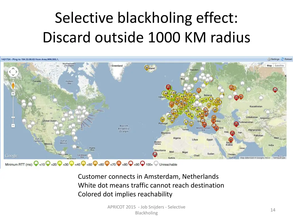 selective blackholing effect discard outside 1000