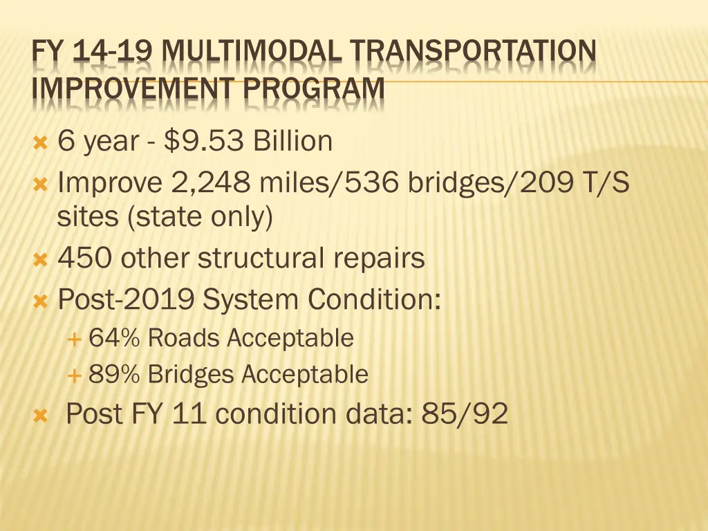 fy 14 19 multimodal transportation improvement