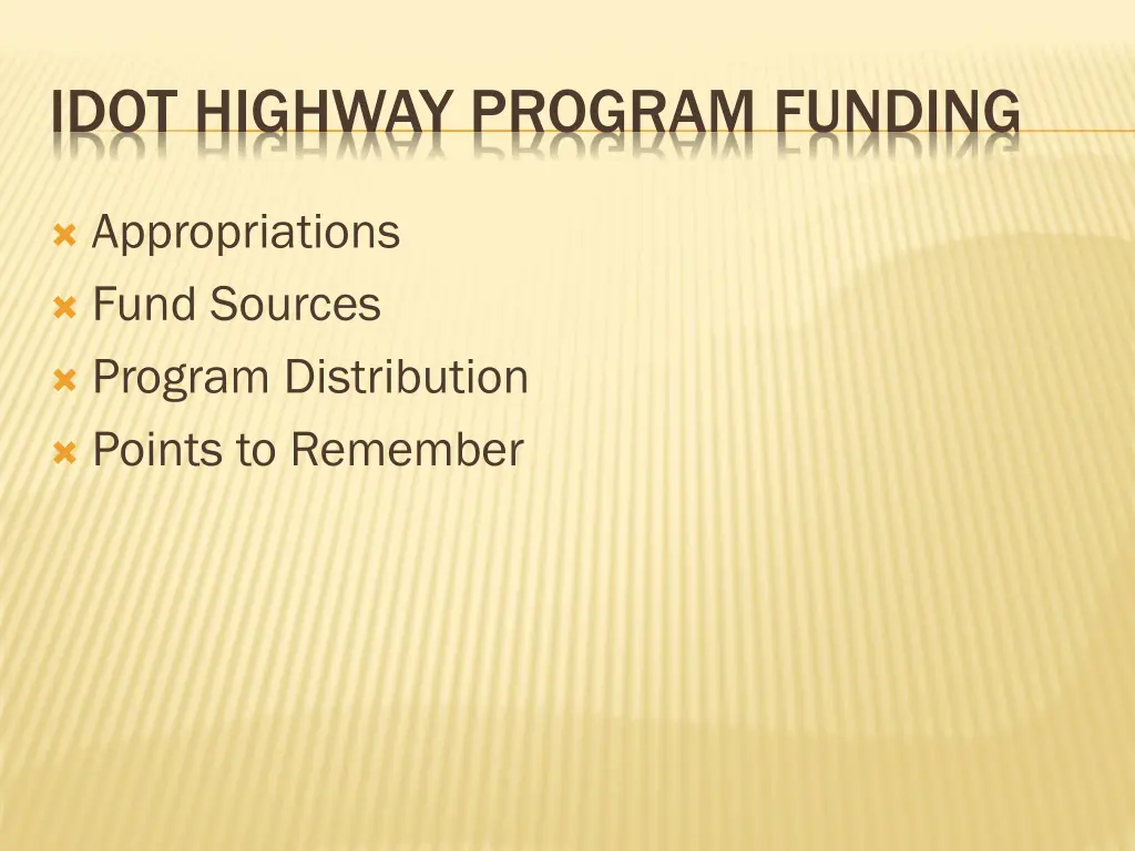 idot highway program funding