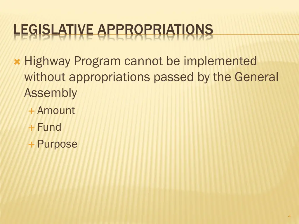 legislative appropriations