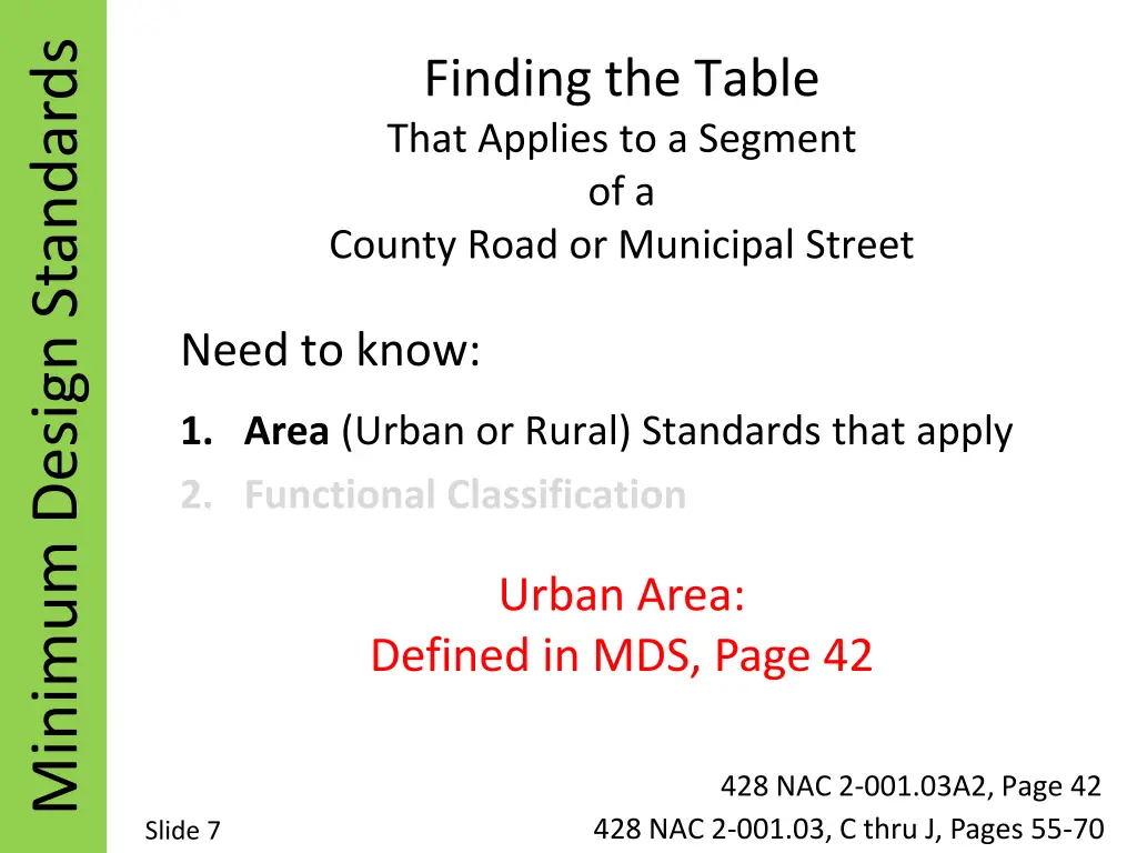 minimum design standards 1