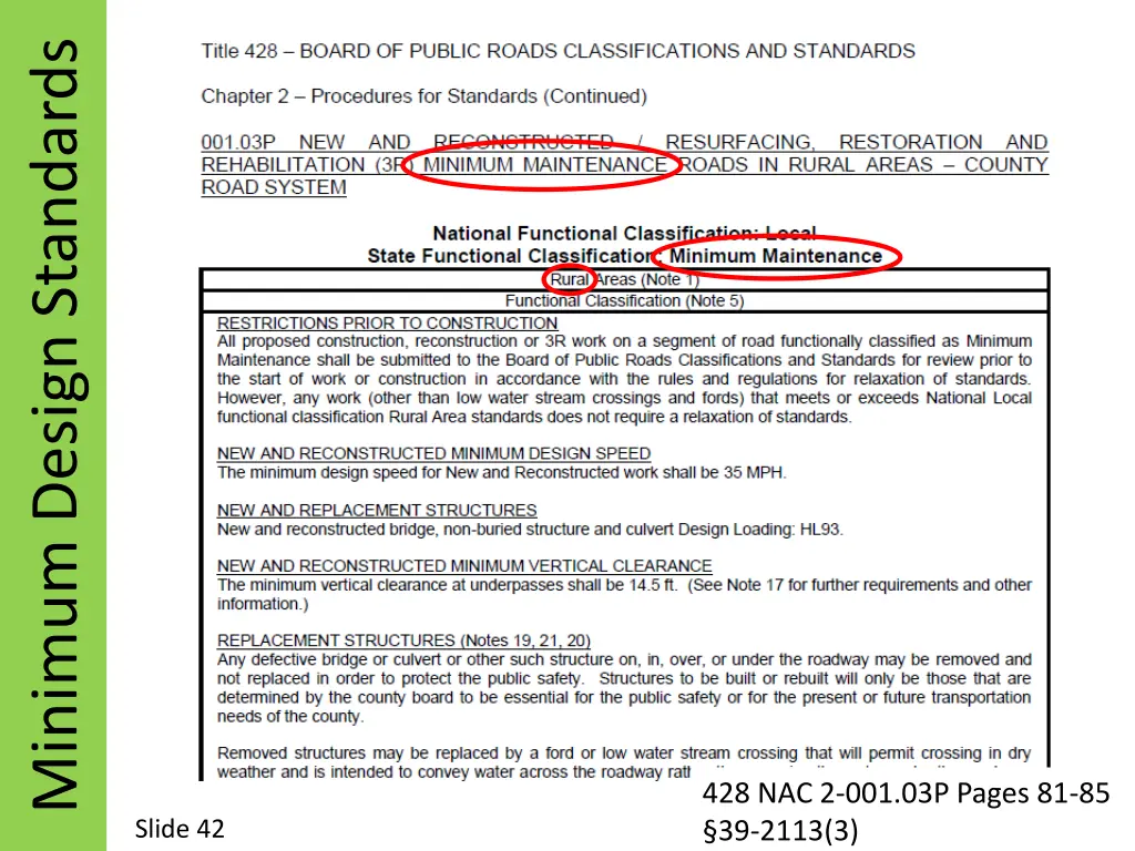 minimum design standards 9